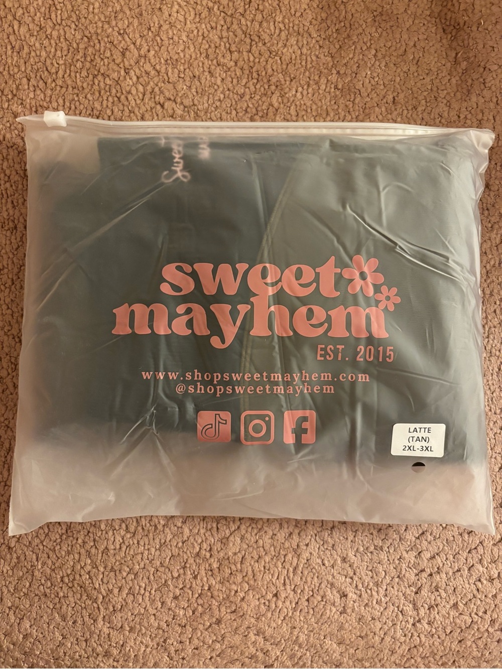 Sweet Mayhem Fleece Lined Legging Tights in Latte (Tan) 2xl/3xl